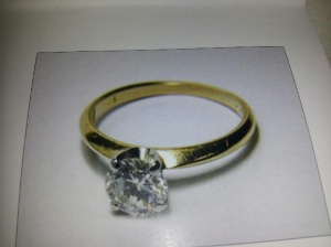 The engagement ring I'm making matching bands for.  It belonged to our mother.